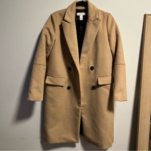 Forever 21 Tan Double Breasted Overcoat
